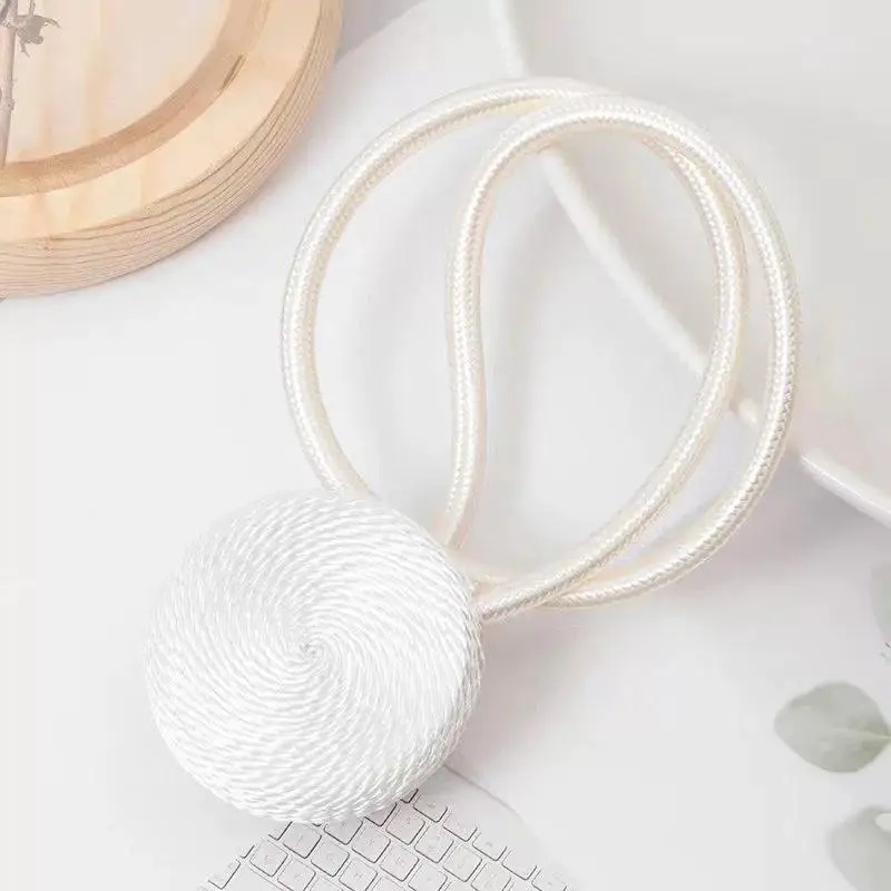 1/2pc Curtain Tieback Magnet Modern Simple Style Clip Per Drape Ties Backs Weave Rope Holdbacks For Window Curtain Holder