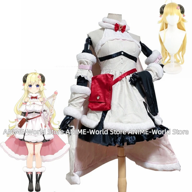 VTuber Hololive Tsunomaki Watame Lolita Dress Dress Uniform Cosplay Costume Wig Halloween Party Outfit For Women New