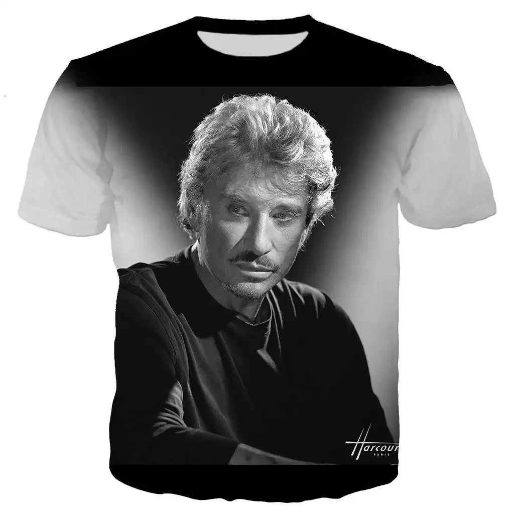 Giant Star Johnny Hallyday Fashion T Shirt uomo/donna T-Shirt stampata in 3D T-Shirt stile manica corta Streetwear top oversize