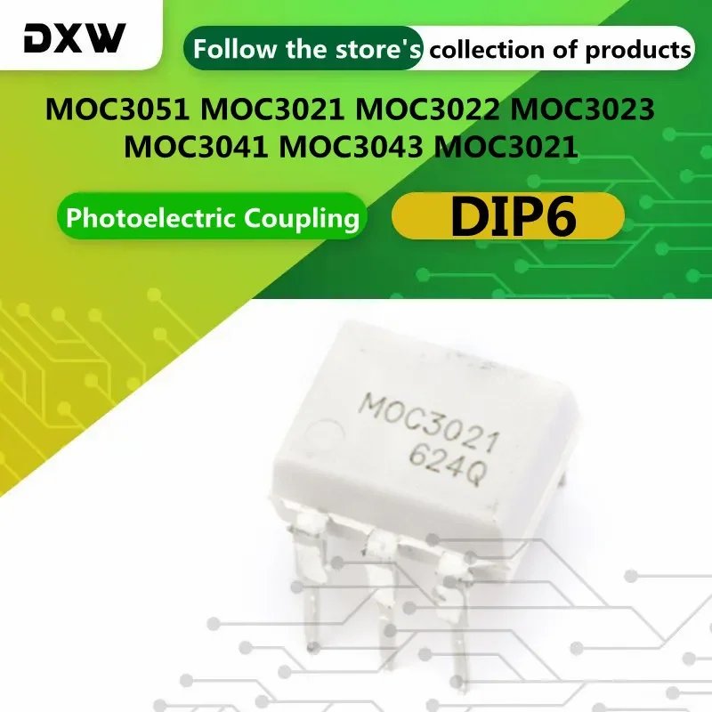 10PCS/lot MOC3051 MOC3021 MOC3022 MOC3023 MOC3041 MOC3043  DIP6 Photoelectric Coupling Isolator