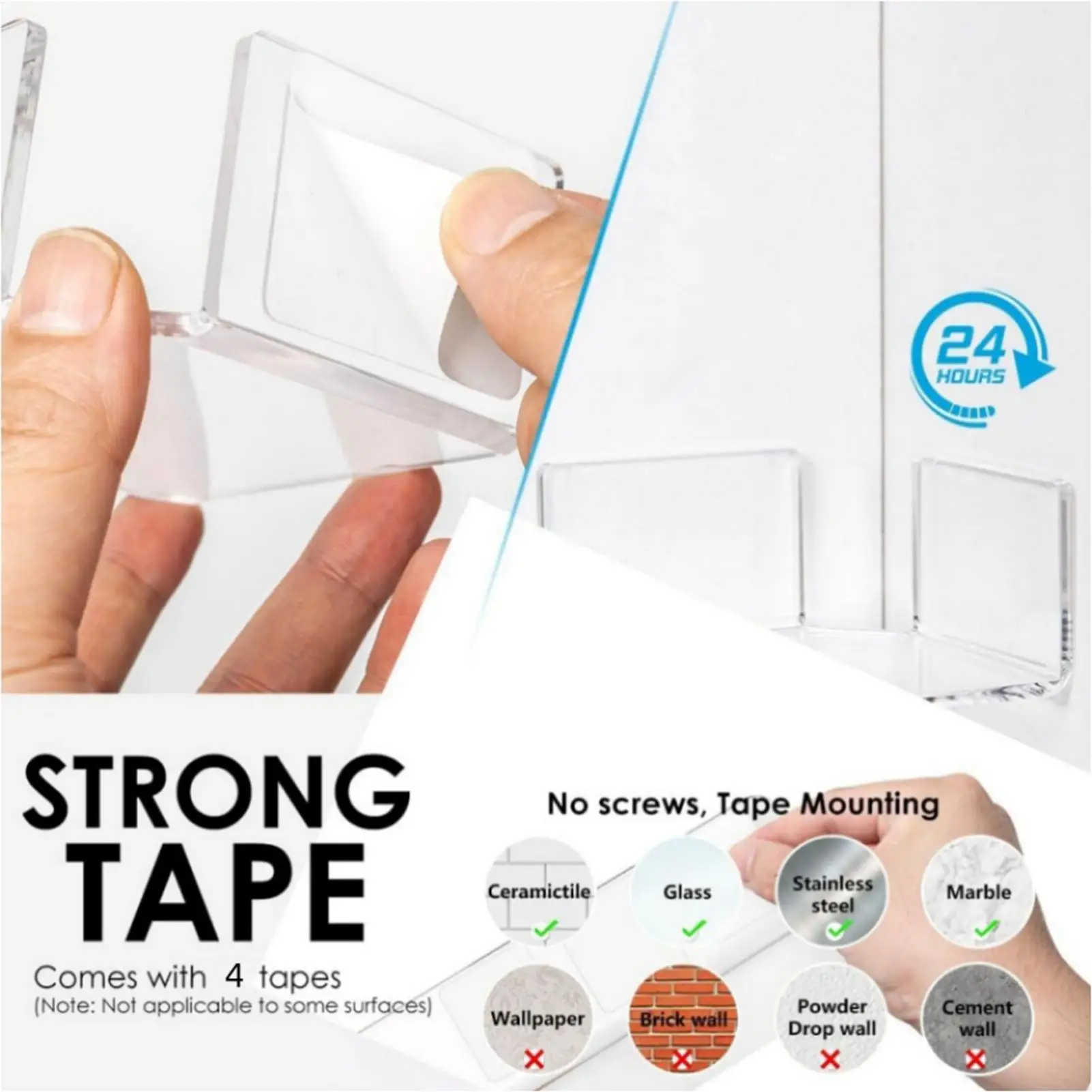 Camera Corner Mount 2 Pieces Wall Mount Acrylic Bracket Security Camera Shelf For Monitor Speaker Bathroom Nursery Living Room
