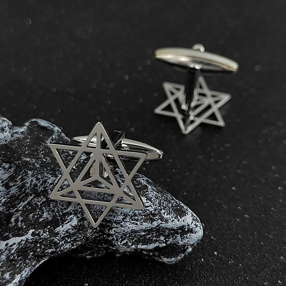 Judaism Star of David Men Cufflinks Stainless Steel Religion Jewelry Vintage Twins Shirt Button Wedding Guest Souvenirs Gifts