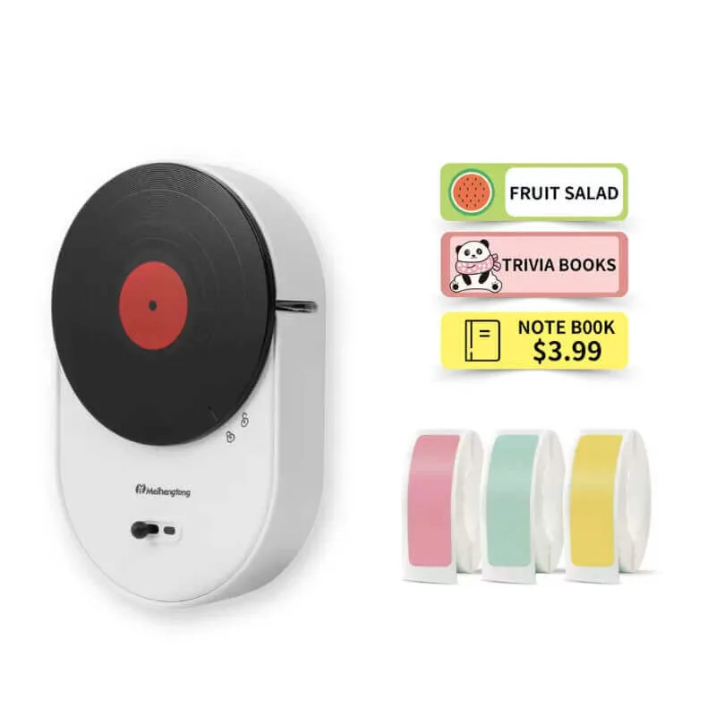 Mini Thermal Label Maker with 5Rolls Colorful Labels Inkless Portable Pocket Barcode Maker Labeller Mobile USE Machine