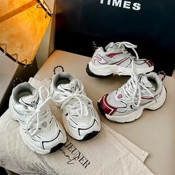 Students Running Shoes Mesh Breathable Boys Girls Casual Sports Shoes Thick Soft Sole 2025 New Fashion Kids Sneakers Non-slip