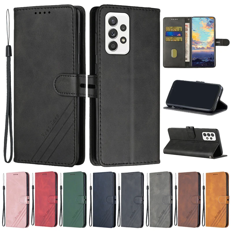 A13 A23 A53 A73 5G Case on For Samsung Galaxy A13 A53 A23 A33 A73 5G M23 M13 F23 F13 Case Cover Leather Wallet Flip Phone Cases