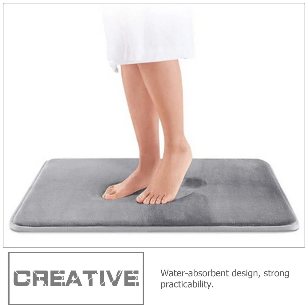 

Bathroom Non-Slip Doormat Grey Absorbent Floor Mat Polyester Durable Anti-Skid Rug Ground Pad for Home Bath Bathroom Floor Mat