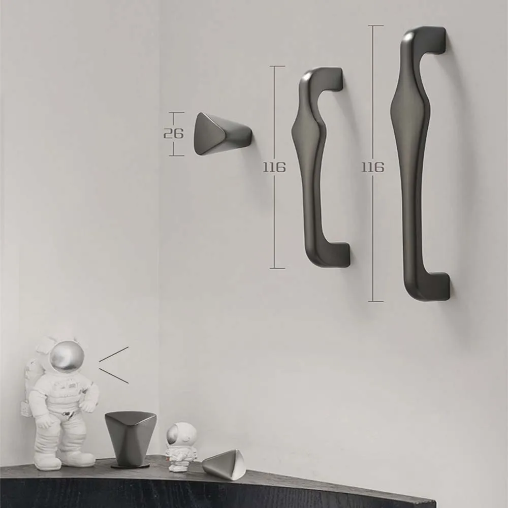 Gold Gray Modern Minimalist Light Luxury Handle Copper Drawer Furniture Cabinet Wardrobe Door Handle Nordic Handle for Furniture