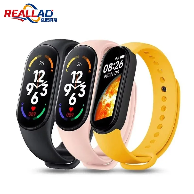 

M7 Smart Watch Heart Rate Blood Pressure Monitoring AMOLED Screen Smart Wristband Fitness Tracker Sport Bracelet Men Women