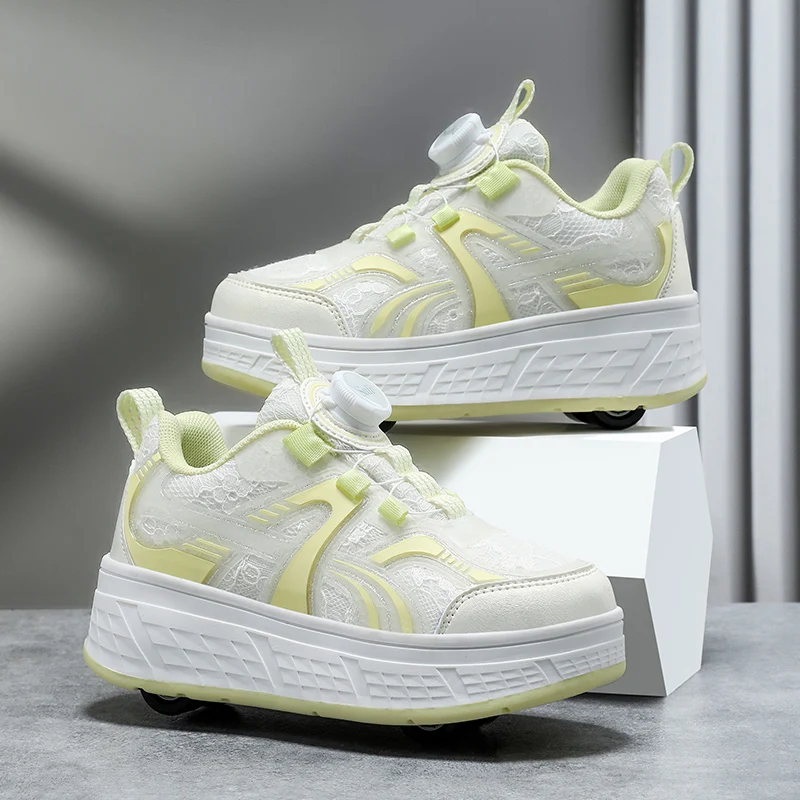 2025 Heelys para niñas de nueva moda: suela blanda, liviana, antideslizante, resistente al desgaste y equipada con hebilla giratoria