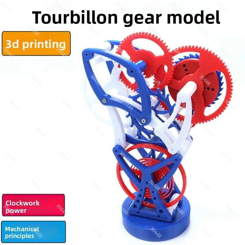 Mechanical Design Tourbillon Model - Clockwork Powered, Gear Train, Escapement Structure, Pendulum Clock Principle
