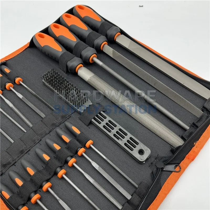 

Набор треугольных и круглых металлических напильников, 17 предметов, для обработки дерева и полировки металла, прочный