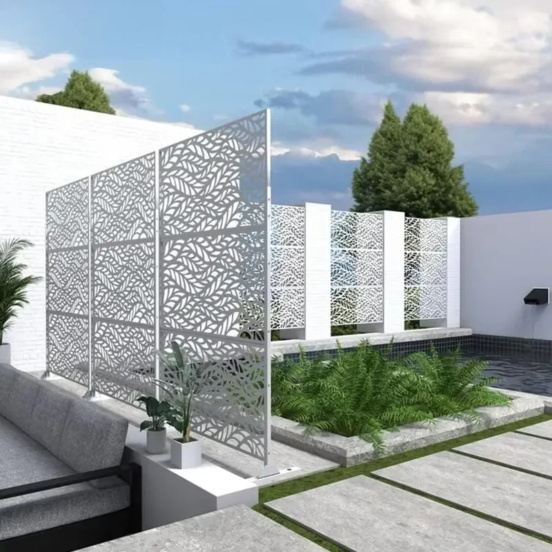 Aluminium Decorative Cut Metal Fencing Panels Outdoor Privacy Garden Screen