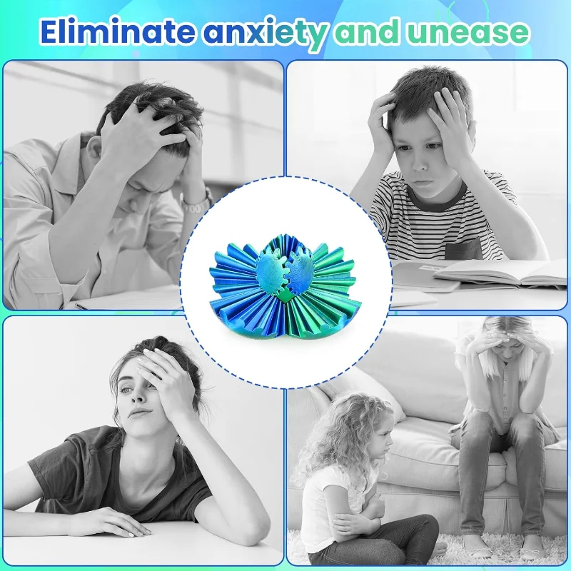 لعبة فيدجيت مطبوعة ثلاثية الأبعاد، كرة تخفيف التوتر الحسية للأطفال والكبار، لعبة ADHDToy (أخضر الغابة، 2.6 بوصة) #4