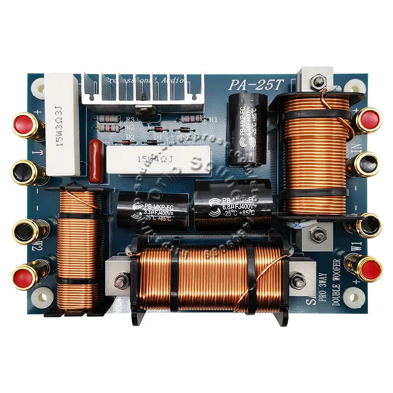 1PC 800W 2-Way HiFi Crossover, Dual Woofer & Tweeter Frequency Divider, 3-Unit Car/Home Audio Speaker Filter