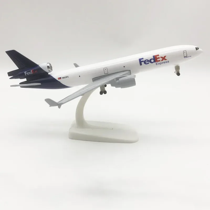 20cm Alloy Metal Air FEDEX EXPRESS MD MD-11 Airlines Diecast Airplane Model Plane Aircraft with Langing Gears Wheels Aeroplane