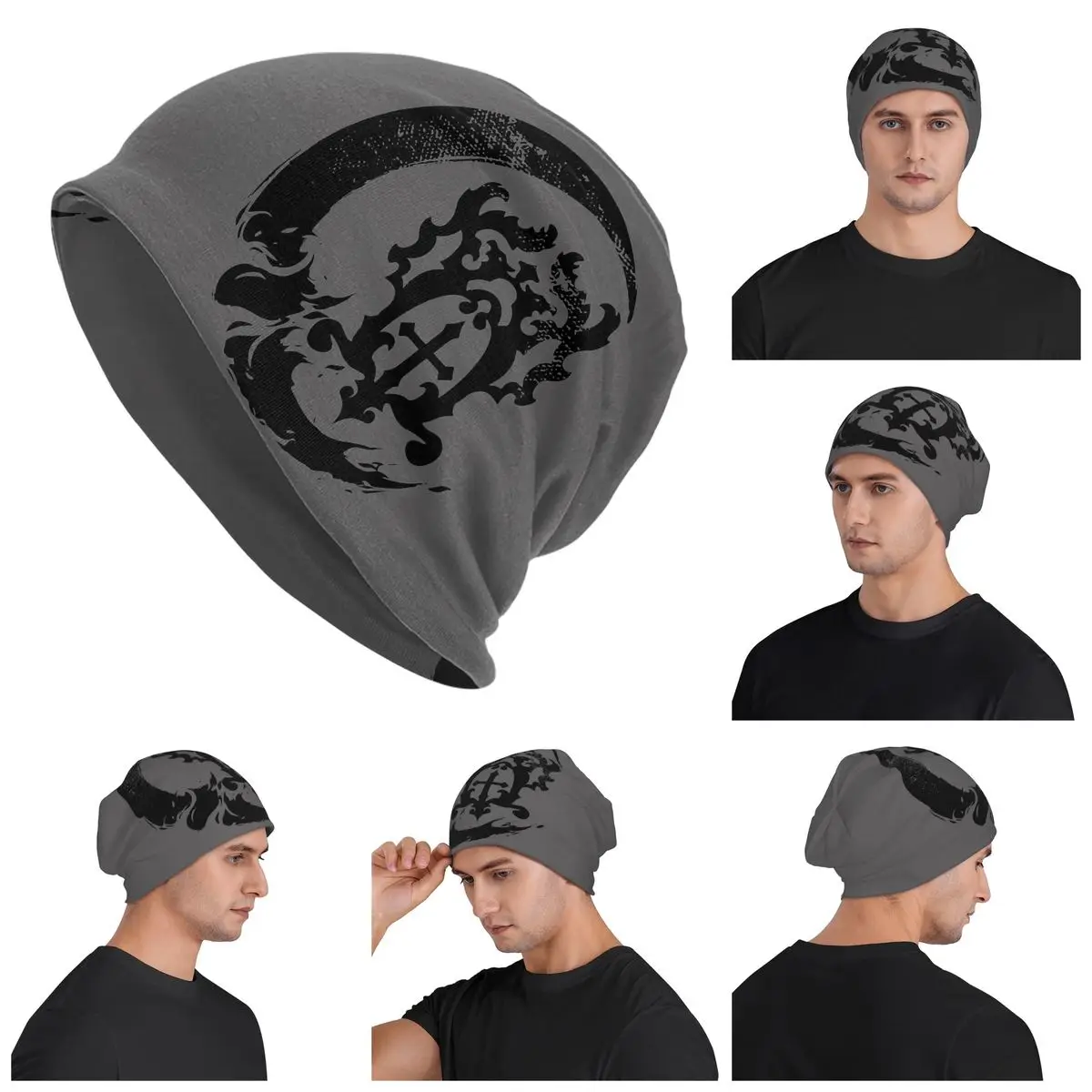 

Castlevania Belmont Crest Black Warm Knitted Cap Hip Hop Bonnet Hat Autumn Winter Outdoor Beanies Hats for Men Women Adult