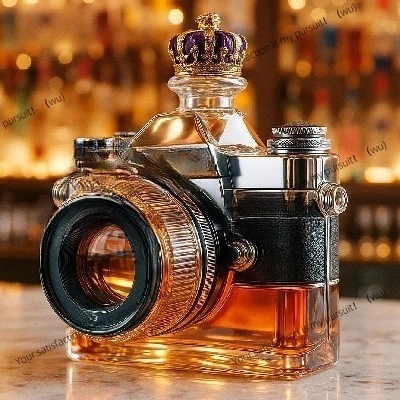 Camera type glass bottle, modeling bottle New design whiskey bottle