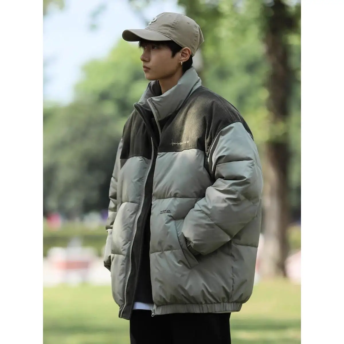 

Теплая хлопковая куртка с воротником-стойкой, парная, с вышивкой и пэчворком, зимняя верхняя одежда для молодежи, из полиэфирного волокна