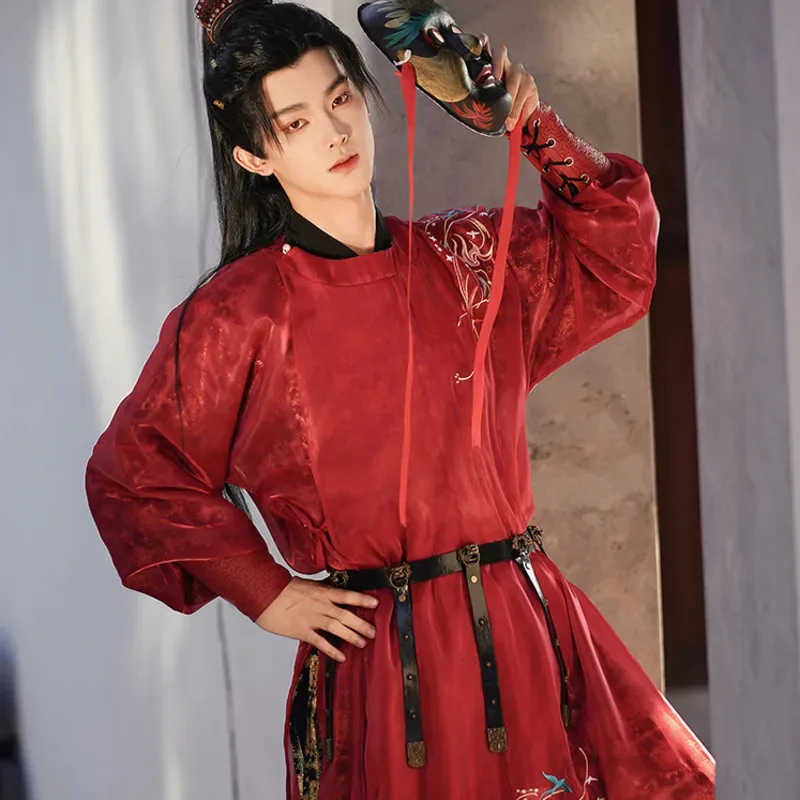جديد الصينية الأصلية Hanfu الرجال تحلق الأسماك دعوى سلالة مينغ التقليدية الذكور الإناث عشاق الأزواج تأثيري الحرس الملكي فستان Bo