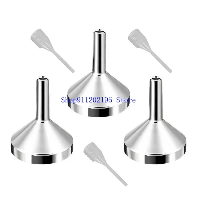 P82A 3 Pcs Funnel Small Funnel Metal Funnel Liquid Transfer Funnel for Home