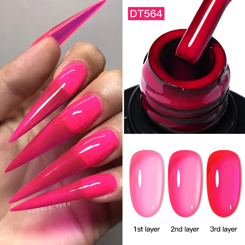 MEET ACROSS 7ml Blue Glass Nail Art Jelly Nude Gel Nail Polish Semi Transparent Spring Summer Nails Soak off UV LED Gel Varnish