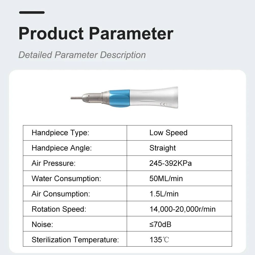 1 Pcs 1:1 Ratio Dental Straight Nose Cone Low Speed Straight Handpiece Denspay 203C External Water E-type Straight Handpiece