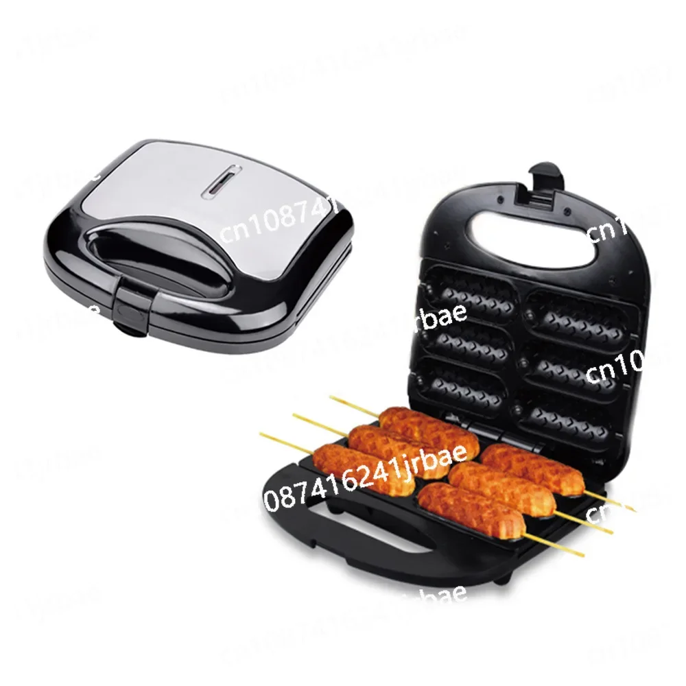 750W Electric Waffle Maker Sausage Grilling Machine Kitchen Corn Hot Dog Machine Breakfast Maker Non-stick Coated Home Appliance