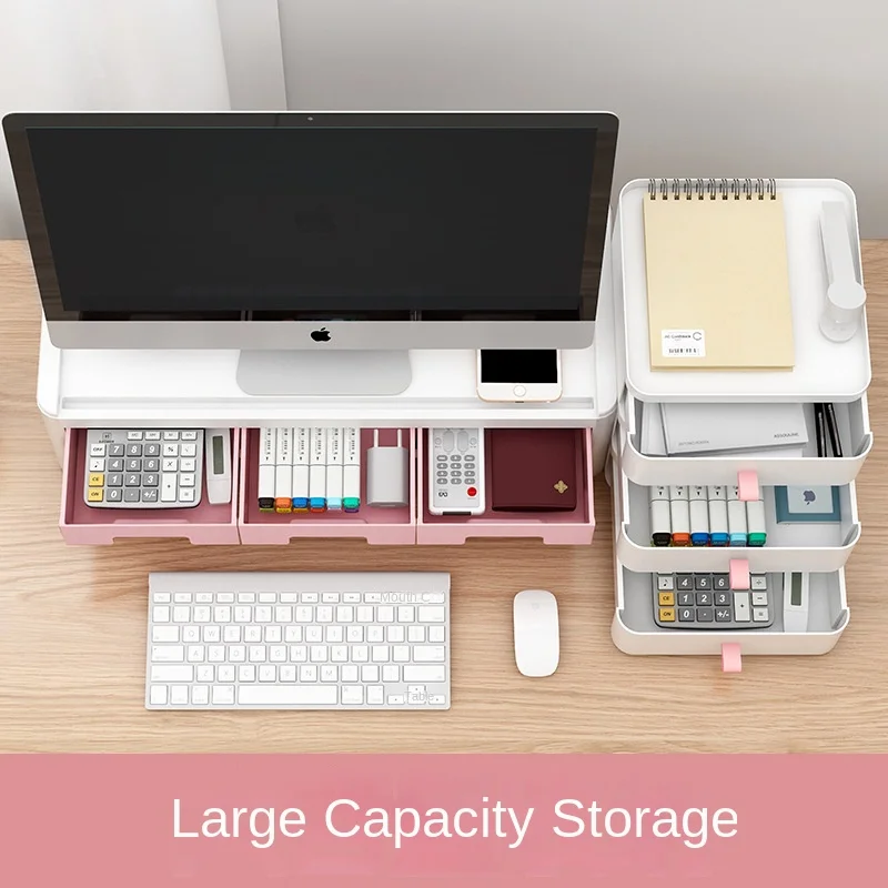 Desktop Computer Monitor Increase Rack Office Dormitory Desktop Storage Bedroom Table Shelf Stationery Storage Bracket Supplies