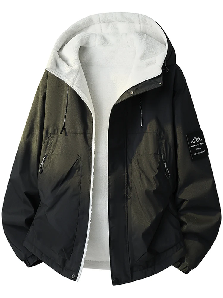 2025 Winter New Faionable Men Women Thiened Warm Cotton Jaet Loose Casual All-match Hooded Windproof Outerwear