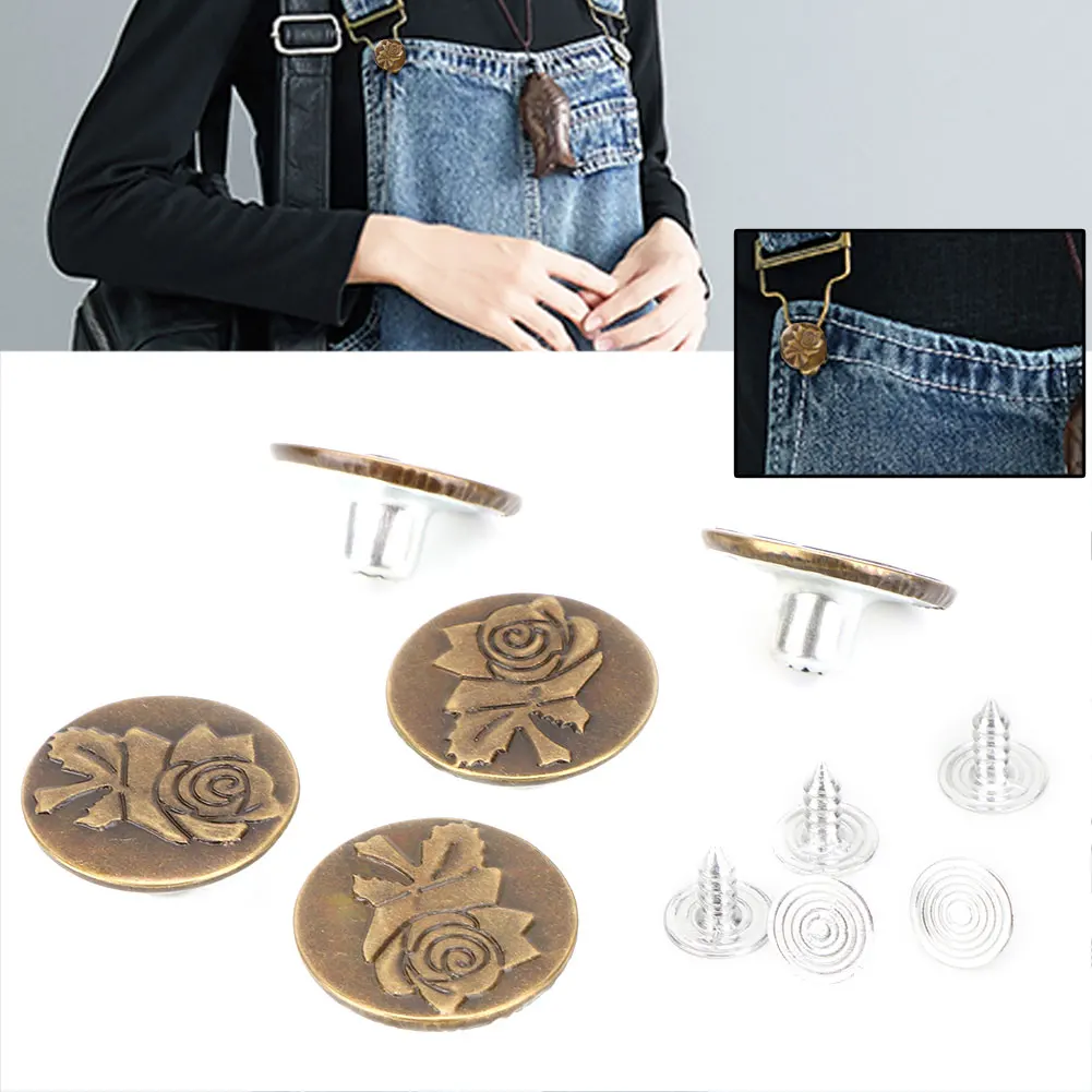 10 Piece Popular Delicate 20 mm Vintage Jean Clasp Practical Jean Button with Thread Assorted Jean Button Vintage Jean Button