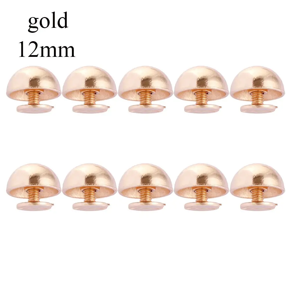 

10pcs 8/10/12/16/20mm DIY Leather Craft Cloth Button Metal Nail Round Head Screws Solid Nail Bolt Strap Rivets Mushroom Dome