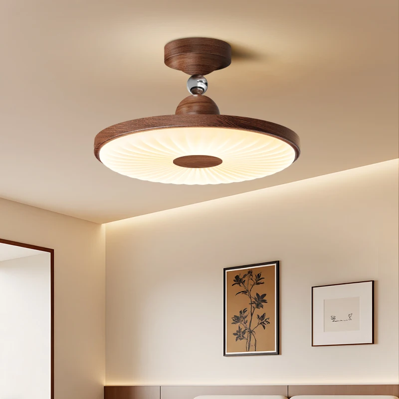 Bedroom Modern Minimalist Wabi-sabi Style Ceiling Lights Retro Walnut Grain Dining Room Lamp Bedroom Study Room Semi-chandelier