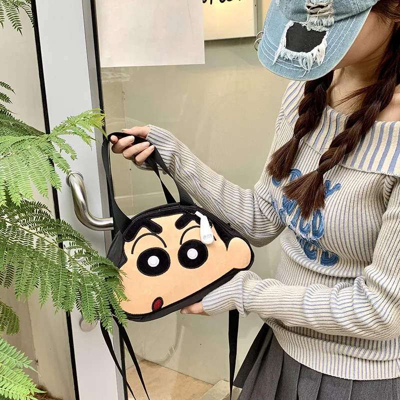 Crayon Shin-Chan Handbag Miss Casual Shoulder Bag Cartoon Kawaii Crayon Shin-Chan Nylon Mobile Phone Bag Holiday Gift Toys