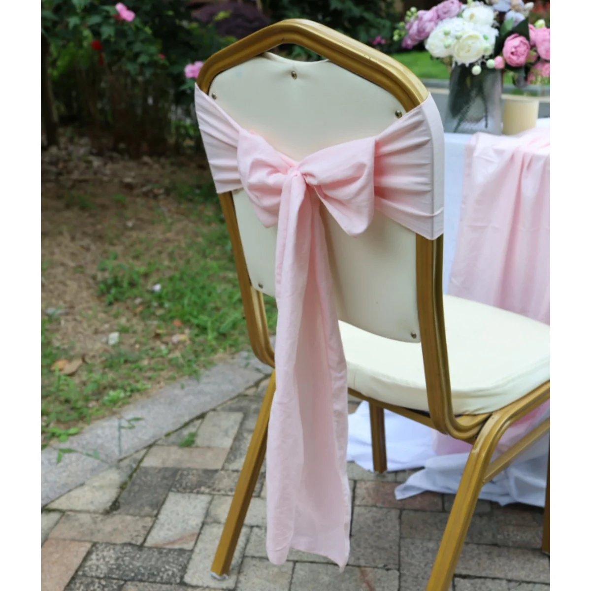 OIMG Chair Sashes Wedding Ready Made Bow Tie Stretch Hotel Birthday Party Show Decoration On Sale Universal Customized