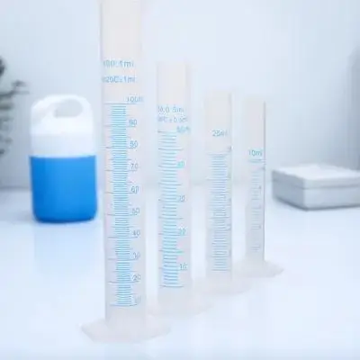 

4 Pcs Plastic Measuring Cylinder Set 10ml 25ml 50ml 100ml Food Grade Lab Test Accurate Measurement Stable Base