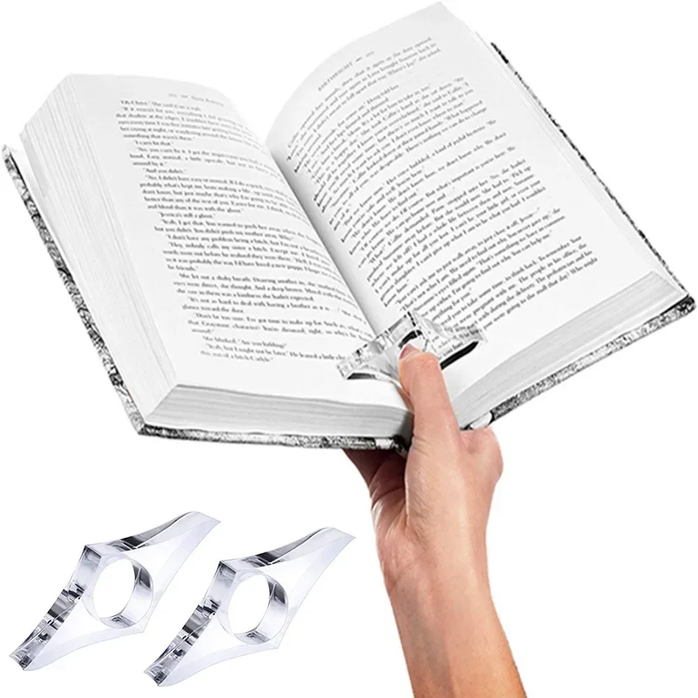 Acrylic Thumb Bookmark One Hand Reading Thumb Book Holder Clear Portable Ring Page Holders Durable Student Fast Reading Tools