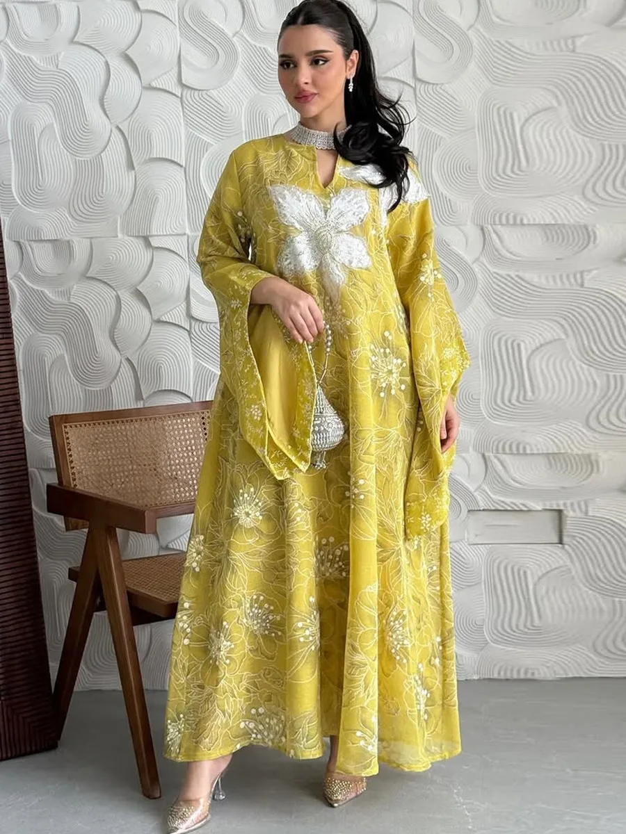Femmes musulmanes dubaï Abaya robes de luxe mode paillettes broderie longue Robe Ramadan Robe Femme africain Islam vêtements jalabiya