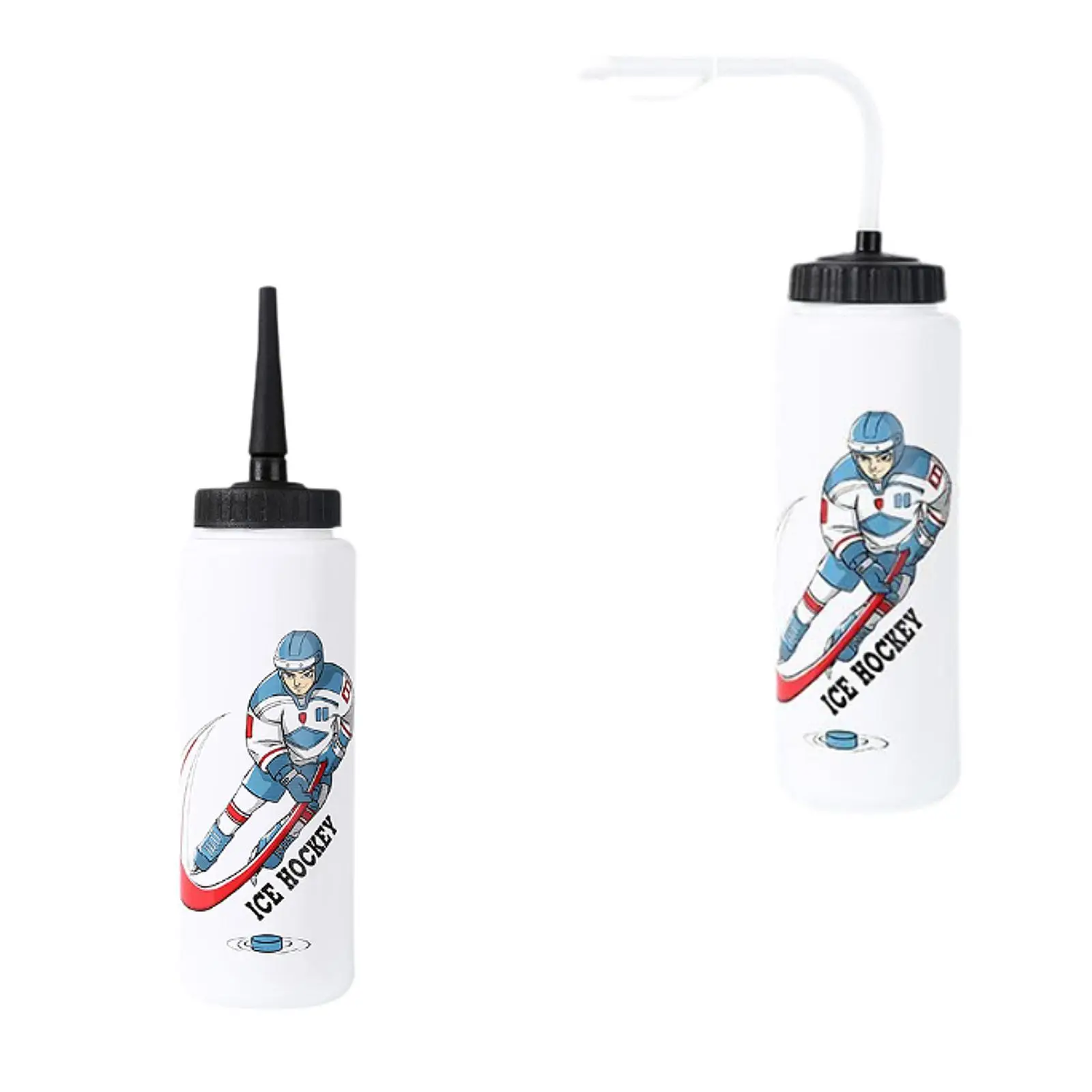 Ice Hockey Water Bottle with Straw for Exercise Outdoor Activities