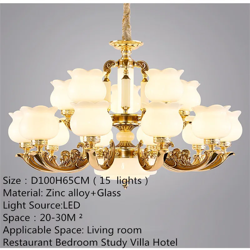 Contemporary Chandelier LED European Luxury Living Room Restaurant Bedroom Villa Hotel Duplex Building Pendent Lamp