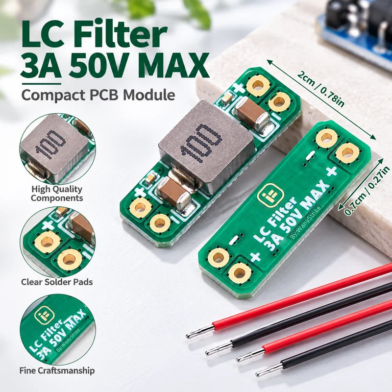 LC Filter Module 3A 50V Built-in Reverse Polarity Protection For RC FPV Drone Camera VTX AV Video Noise Filter