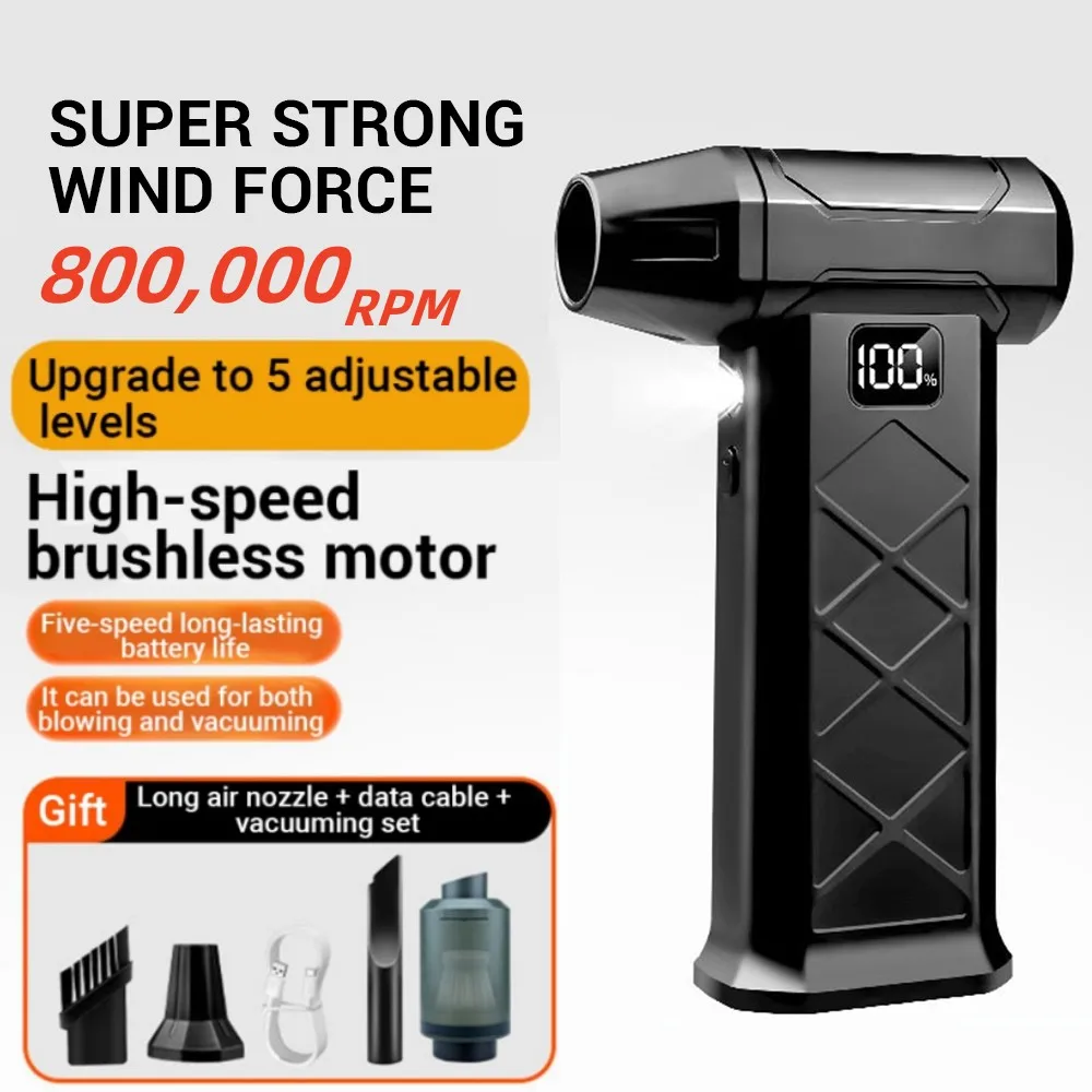 

Powerful Dust Blower 800000RPM Brushless Motor Outdoor Air Duster Blower Type-C Rechargeable Air Blower Cleaning PC Turbo Fan