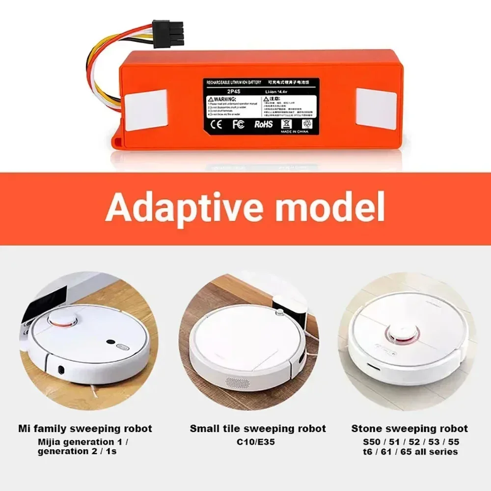 100% Original BRR-2P4S-5200S Robotic Vacuum Cleaner Replacement Battery for Xiaomi Roborock S55 S60 S65 S50 S51 S5 MAX S6 Parts