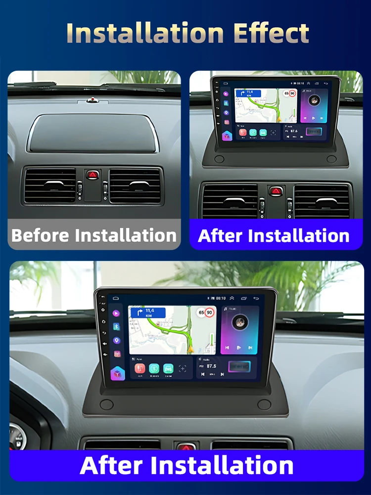 Podofo 4G CarPlay Android Radio For Volov XC90 2004-2013 Car Intelligent System 2din GPS Stereo Head Unit RDS Multimedia Player