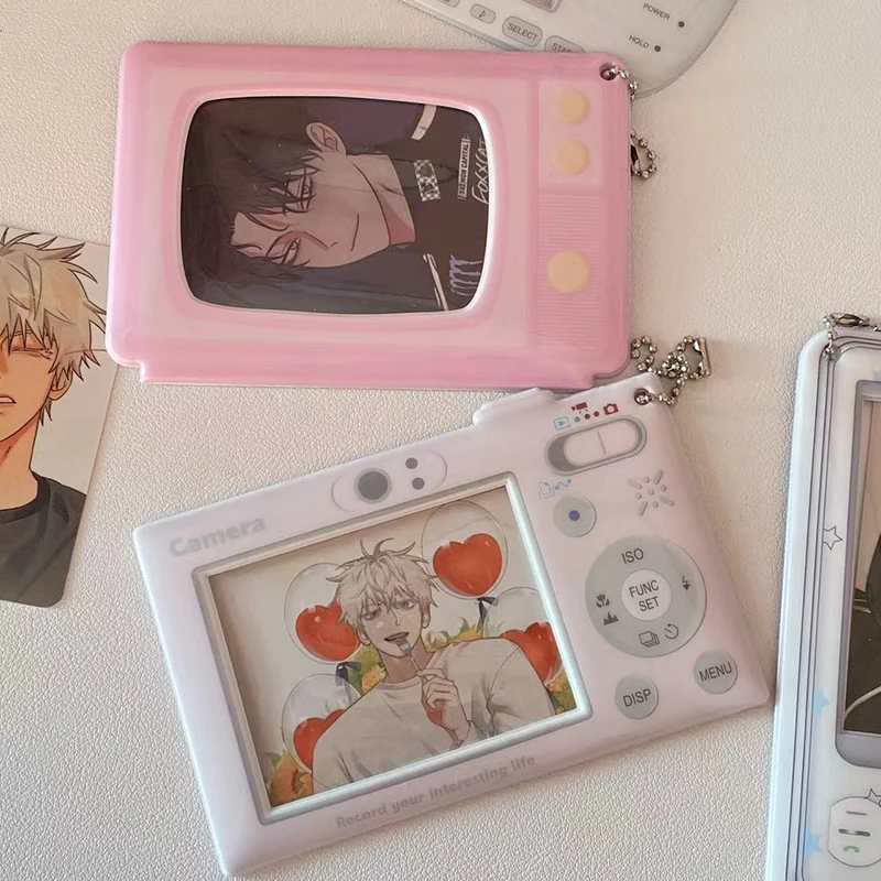 Creative Kpop Photocard Holder Idol Album Photo Card Sleeves Student Card Protector Phone Shape Mini Idol Photo Holder Pendant
