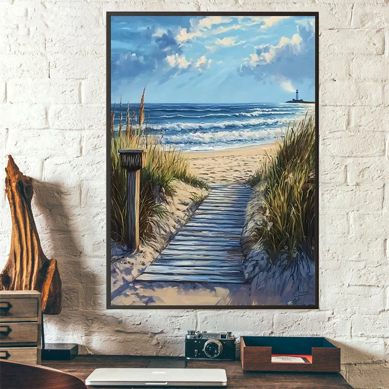 Beach Landscape 5D Diamond Painting Full Diamond Art Embroidery Hotel Office Room Home Decor DIY Diamond Cross Stitch Kits