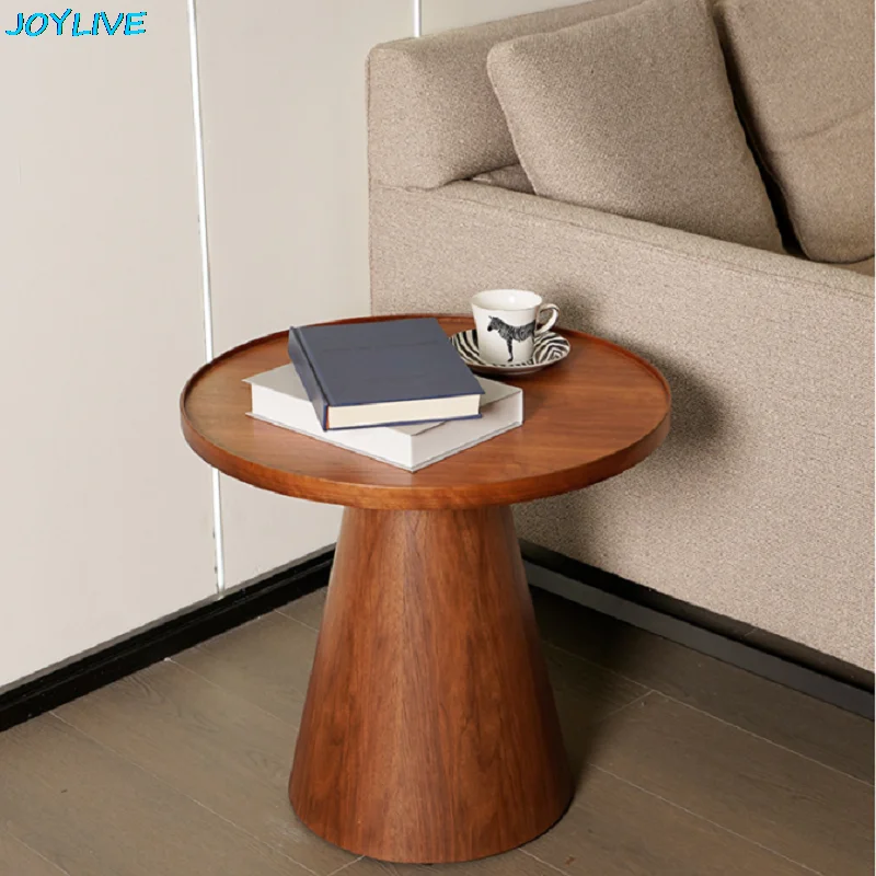 JOYLIVE Solid Wood Round Table Vintage Coffee Table Sofa Side Table Japanese Style Home Decoration 2022 New Dropshipping