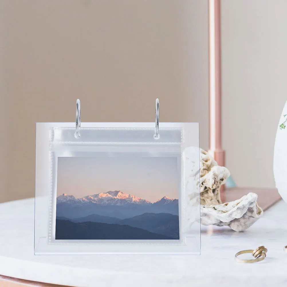 

2Pcs Acrylic Photo Display Album Table Standing Clear Flip Mini Photo Book Desktop Picture Holder Picture Frame Stand