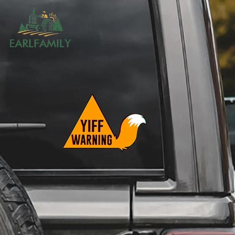 EARLFAMILY 13cm x 9.1cm for Furry Warning Car Stickers Laptop Personality Creative Decal Graffiti Windows Motorcycle RV Decals