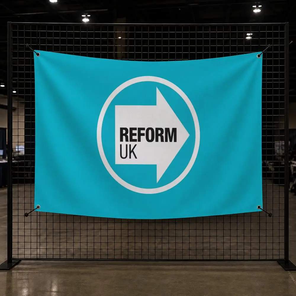 Reform UK LOGO Flags Interior Wall Hanging Background Art Banner Bedroom Home Living Room Outdoor Party Decor