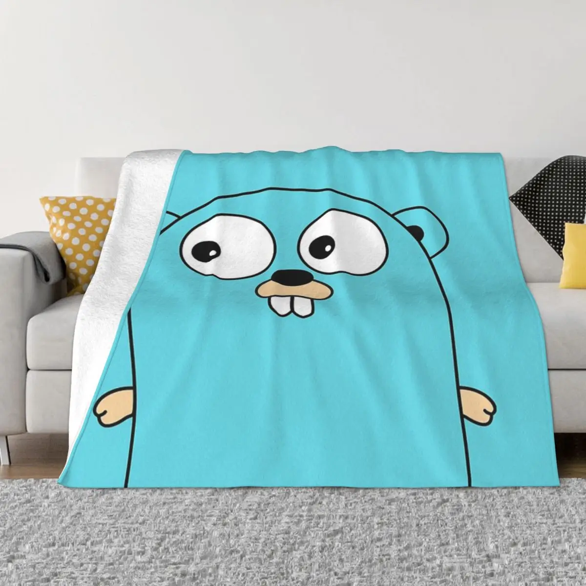 Golang Gopher Blanket Bedspread On The Bed Plush Bed Blanket For Kids Decorative Sofa Blankets